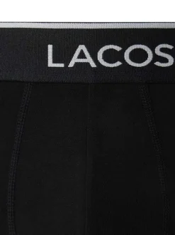 Boxer classique en coton noir uni avec une ceinture bicolore