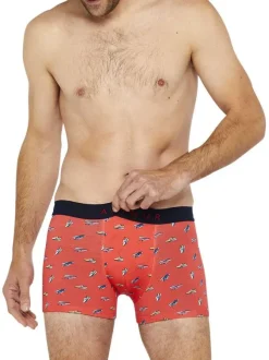 Boxer classique en coton rouge imprimé baskets all over avec taille élastiquée