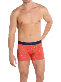 Boxer classique en coton rouge imprimé baskets all over avec taille élastiquée