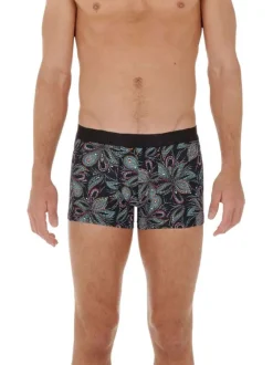 Boxer classique noir avec un imprimé mandala et une coupe fermée