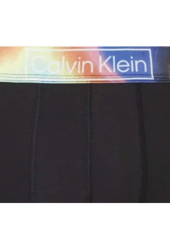 Boxer classique noir à bande élastiquée multicolore délavée et à logo