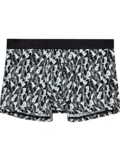 Boxer classique noir et blanc imprimé avec une coupe près du corps