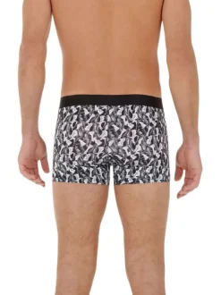 Boxer classique noir et blanc imprimé avec une coupe près du corps