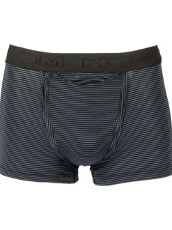 Boxer classique Simon à rayures horizontales grises et noires coupe ouverte