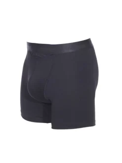 Boxer long noir Ho1 avec logo autour de la taille élastiquée coupe ouverte