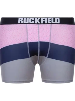 Boxer marine, gris et rose rayé avec ceinture élastiquée logotypée