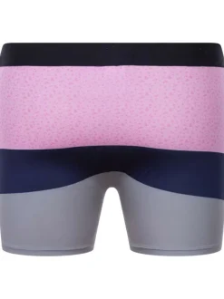 Boxer marine, gris et rose rayé avec ceinture élastiquée logotypée