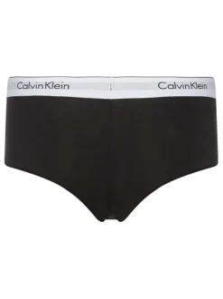 Boxer noir en coton avec taille élastiquée blanche