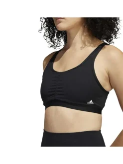 Brassière à bretelles noire col rond