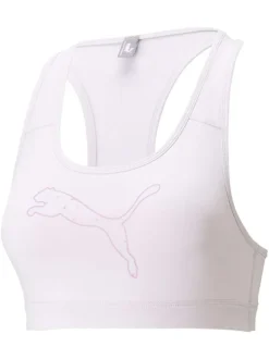 Brassière lilas fantaisie coupe près du corps avec un col rond et le logo floqué pailletté