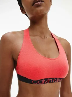Brassière rose en coton mélangé unie