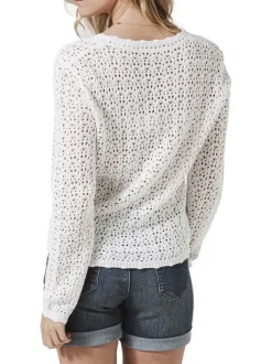 Cardigan blanc uni avec une coupe droite et des manches longues
