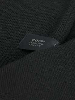 Cardigan en coton mélangé noir à coupe droite et à col montant et zippé
