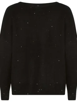 Cardigan noir uni à coupe droite col V et manches raglans