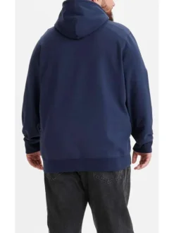 Cardigan zippé Levi's® en coton marine uni avec une coupe droite