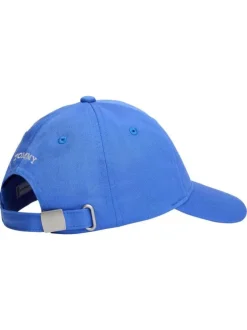 Casquette bleue unie en coton pourvu d'une fermeture strapback