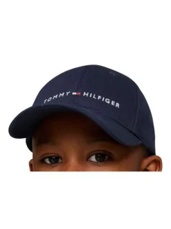 Casquette en coton biologique marine unie avec une coupe strapback