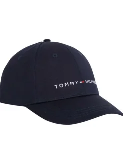 Casquette en coton biologique marine unie avec une coupe strapback