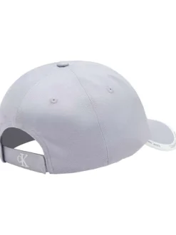 Casquette en coton biologique lilas unie avec liseré blanc logotypé