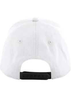 Casquette en coton blanche unie avec logo noir brodé à l'avant