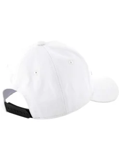 Casquette en coton blanche unie avec logo noir brodé à l'avant