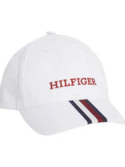 Casquette en coton blanche unie avec nom de la marque brodé à l'avant