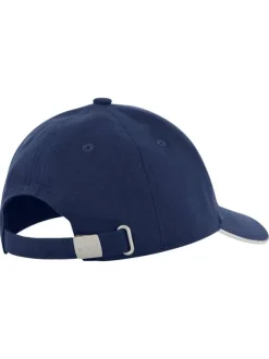 Casquette en coton marine pourvue du nom de la marque à l'avant