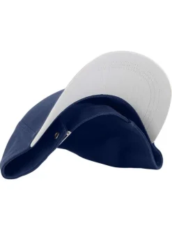 Casquette en coton marine pourvue du nom de la marque à l'avant