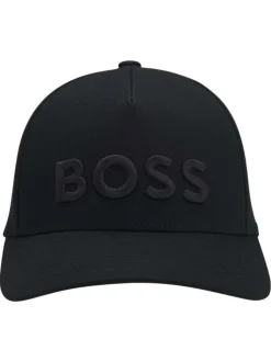 Casquette en coton noire unie avec une boucle métallique ajustable