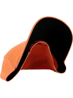 Casquette en coton orange unie avec une fermeture ajustable à l'arrière