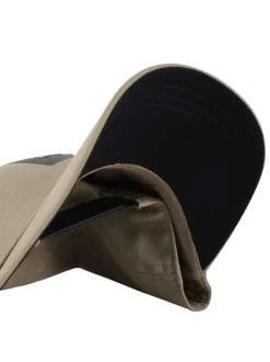 Casquette kaki unie pourvue d'une fermeture à strapback avec logo de la marque