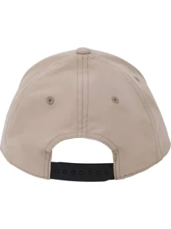 Casquette strapback beige unie avec le nom de la marque en noir à l'avant
