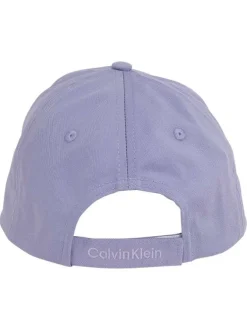 Casquette strapback en coton lavande unie avec le logo à l'avant en grand