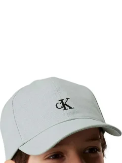 Casquette strapback en coton vert d'eau unie avec le logo brodé à l'avant