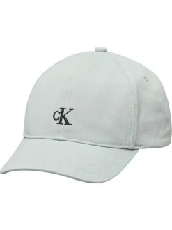 Casquette strapback en coton vert d'eau unie avec le logo brodé à l'avant