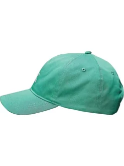 Casquette strapback en coton verte unie avec le logo brodé à l'avant