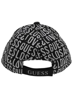 Casquette noire fantaisie en coton avec logo de la marque floqué