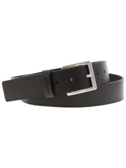 Ceinture en cuir de buffle marron unie Made in France avec boucle à ardillon