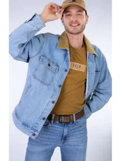Ceinture en cuir marron uni avec une boucle en métal noir embossé "Levi's"
