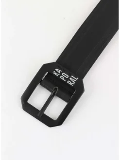 Ceinture en cuir pleine fleur noire unie