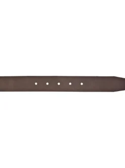 Ceinture marron unie avec une boucle métallique argentée et rectangle