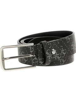Ceinture noire bicolore avec boucle de la ceinture dorée rectangulaire