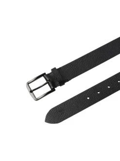 Ceinture noire en cuir de buffle avec boucle noire