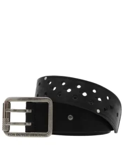 Ceinture noire pour garçon en cuir CHROME