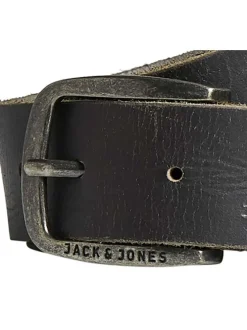 Ceinture Paul en cuir chocolat unie avec un effet légèrement usé