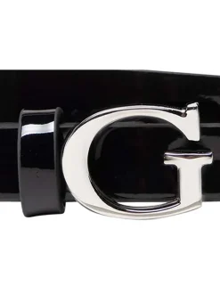 Ceinture vernie noire unie