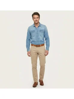 Ceinture camel unie en cuir de vache avec une boucle rectangle