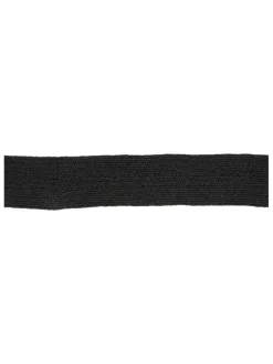 Ceinture effet raphia noire avec une grosse boucle en métal dorée