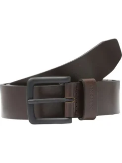 Ceinture en cuir de buffle brune pourvue d'une double ardillon noire