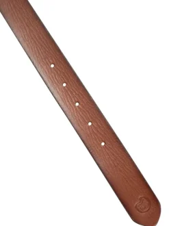 Ceinture en cuir de vache camel unie pourvue d'une fermeture par boucle ardillon
